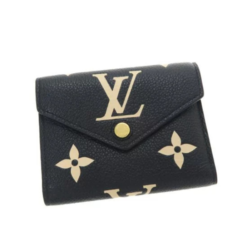Louis Vuitton Empreinte Portefeuille Victorine Wallet Leather Blue Black